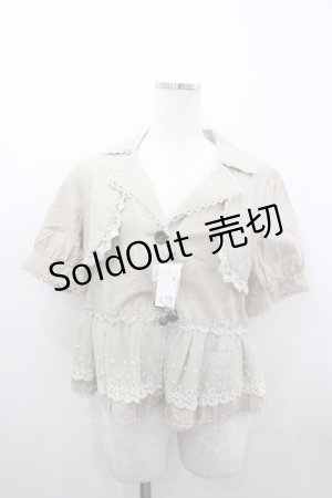 画像: axes femme / レースMiXワークジャケット M ベージュ I-26-03-04-063-AX-TO-TE-ZI