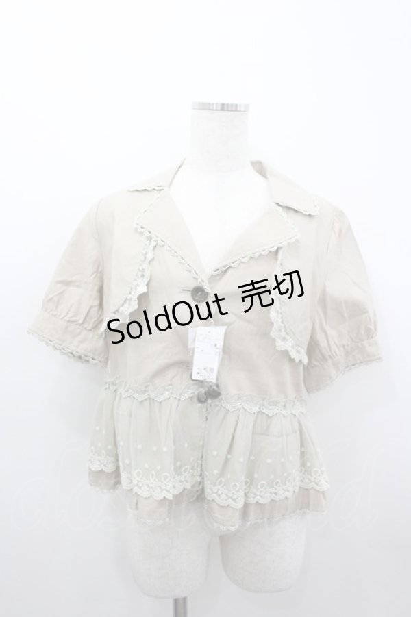 画像1: axes femme / レースMiXワークジャケット M ベージュ I-26-03-04-063-AX-TO-TE-ZI (1)