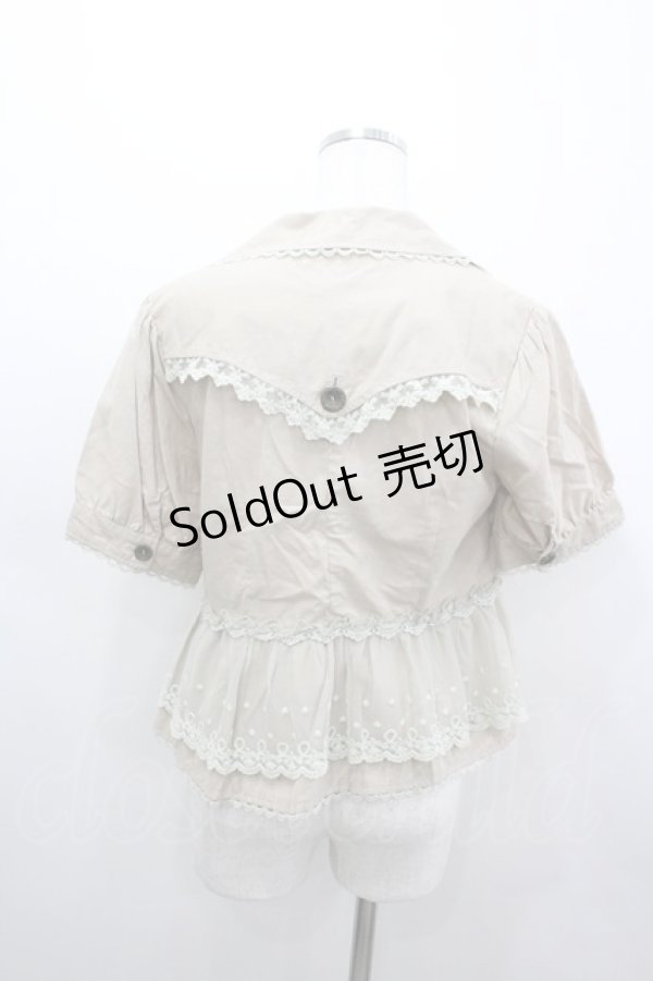 画像3: axes femme / レースMiXワークジャケット M ベージュ I-26-03-04-063-AX-TO-TE-ZI (3)