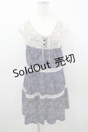 画像: axes femme / /ローズ柄チュニック M パープル I-26-03-04-064-AX-TO-TE-ZI