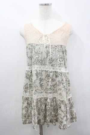 画像: axes femme / /ローズ柄チュニック M キナリ I-26-03-04-065-AX-TO-TE-ZI