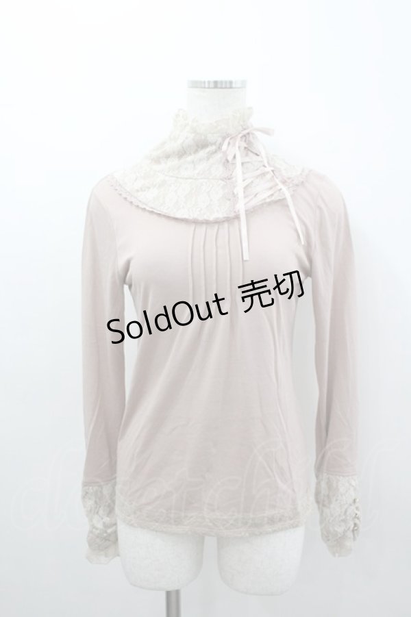 画像1: axes femme / レーシーネックインナーカットソー M ピンク I-26-03-04-066-AX-TO-TE-ZI (1)