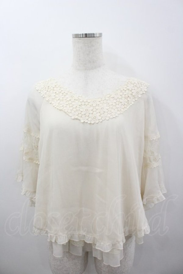 画像1: axes femme / Backデザインシフォントップス  生成り I-26-03-04-068-AX-TO-TE-ZI (1)