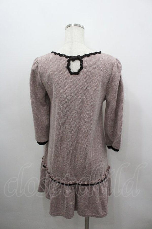 画像3: axes femme / フェイクポケットツイードチュニック M ピンク I-26-03-04-070-AX-TO-TE-ZI (3)
