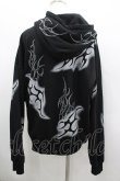 画像3: REFLEM / トライバルラインストーン長袖ジップアップパーカー  黒Ｘ白 I-26-03-04-007-PU-TO-SA-ZI (3)