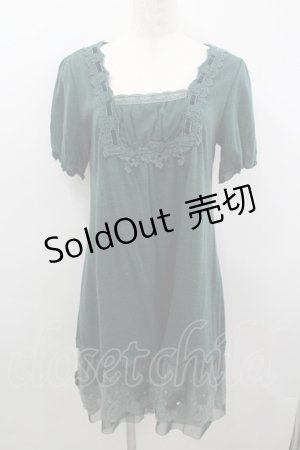 画像: axes femme / 裾お花モチーフ付きワンピース M グリーン I-26-03-04-074-AX-TO-TE-ZI