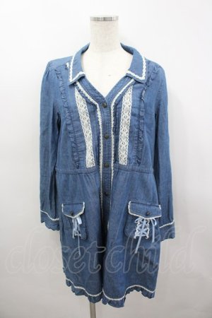 画像: axes femme / ポケット付きデニムチュニック M ブルー I-26-03-04-076-AX-OP-TE-ZI