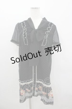 画像: axes femme / レースアップローズドットワンピース M 黒 I-26-03-04-080-AX-OP-TE-ZI