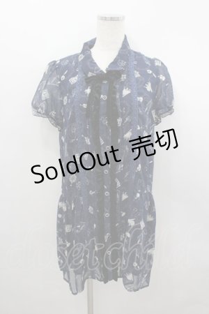 画像: axes femme / メロディーメルヘンチュニック M 紺 I-26-03-04-082-AX-OP-TE-ZI