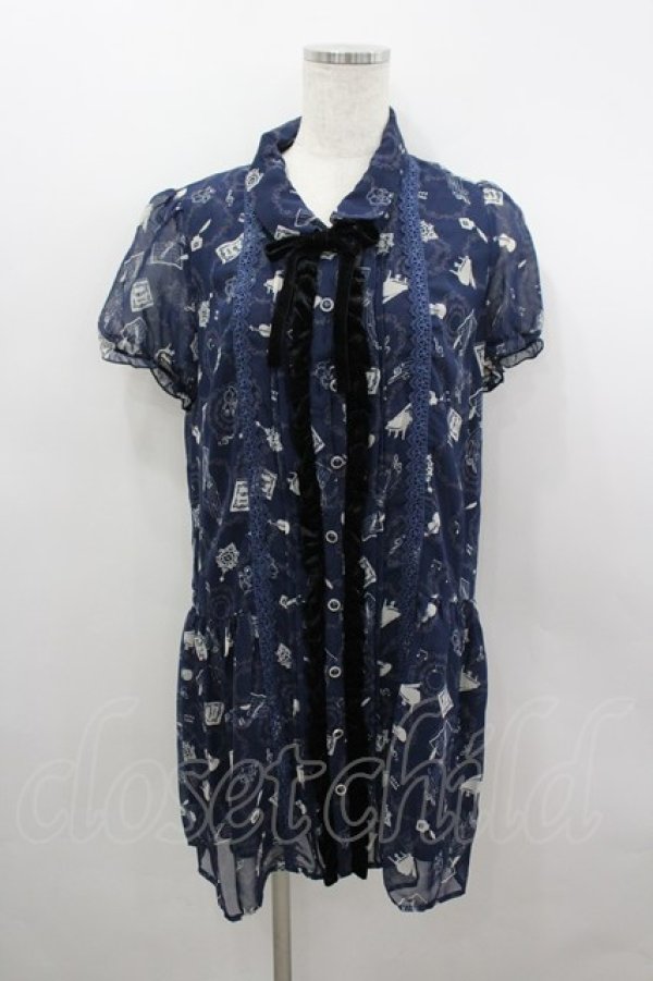 画像1: axes femme / メロディーメルヘンチュニック M 紺 I-26-03-04-082-AX-OP-TE-ZI (1)