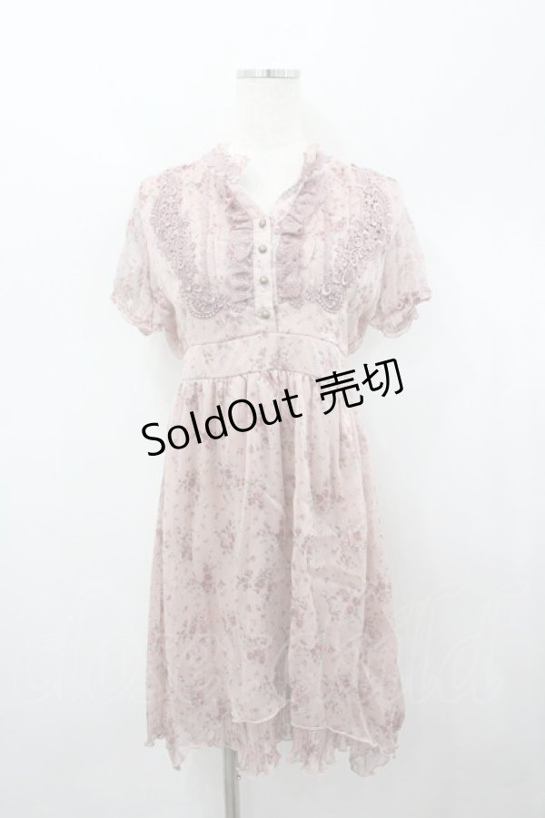 画像1: axes femme Nostalgic / 花柄シフォンブラウスOP M アワピンク I-26-03-04-084-LO-OP-TE-ZI (1)