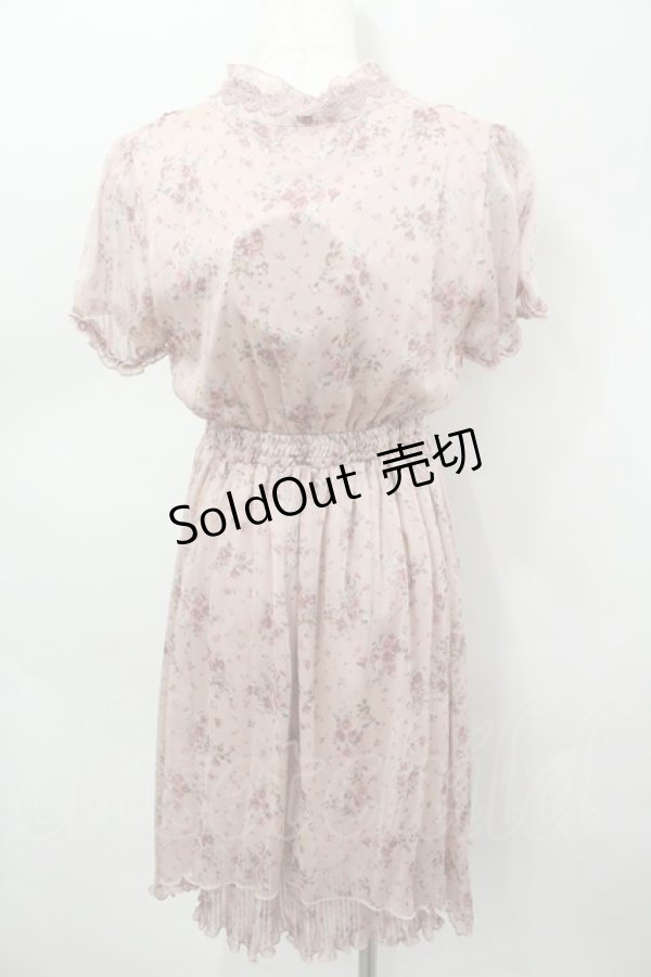 画像3: axes femme Nostalgic / 花柄シフォンブラウスOP M アワピンク I-26-03-04-084-LO-OP-TE-ZI (3)