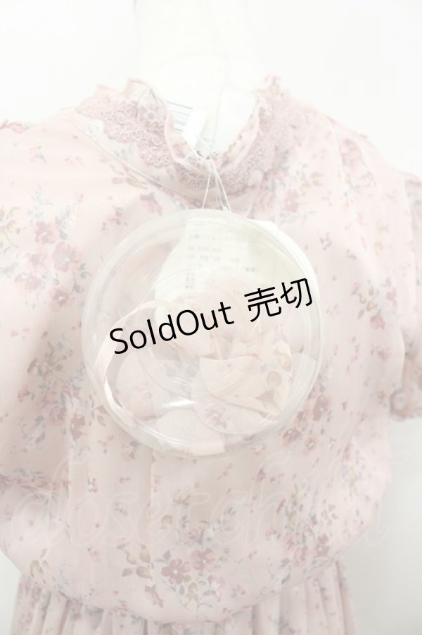 画像4: axes femme Nostalgic / 花柄シフォンブラウスOP M アワピンク I-26-03-04-084-LO-OP-TE-ZI (4)