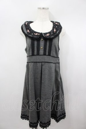 画像: axes femme / ファーｘツイードレトロワンピース M 黒 I-26-03-04-085-AX-OP-TE-ZI