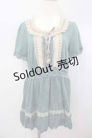 画像: axes femme / カットジャガードチュニック M グリーン I-26-03-04-090-AX-OP-TE-ZI