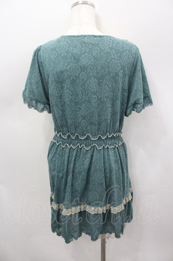 画像3: axes femme / カットジャガードチュニック M グリーン I-26-03-04-090-AX-OP-TE-ZI (3)