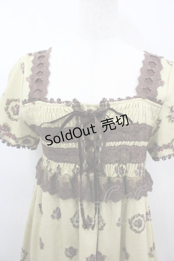 画像2: axes femme / カットソー花リース柄チュニ M ベージュ I-26-03-04-091-AX-OP-TE-ZI (2)