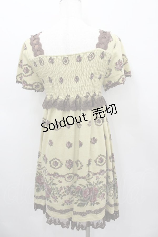 画像3: axes femme / カットソー花リース柄チュニ M ベージュ I-26-03-04-091-AX-OP-TE-ZI (3)