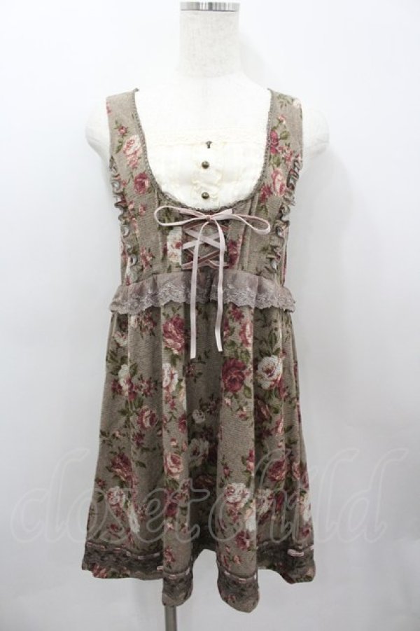 画像1: axes femme / ジャンドレレイヤード風チュニック M ブラウン I-26-03-04-092-AX-OP-TE-ZI (1)