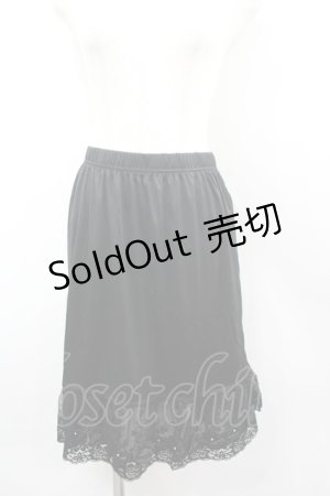 画像: axes femme / お花付きペチスカート M 黒 I-26-03-04-094-AX-SK-TE-ZI