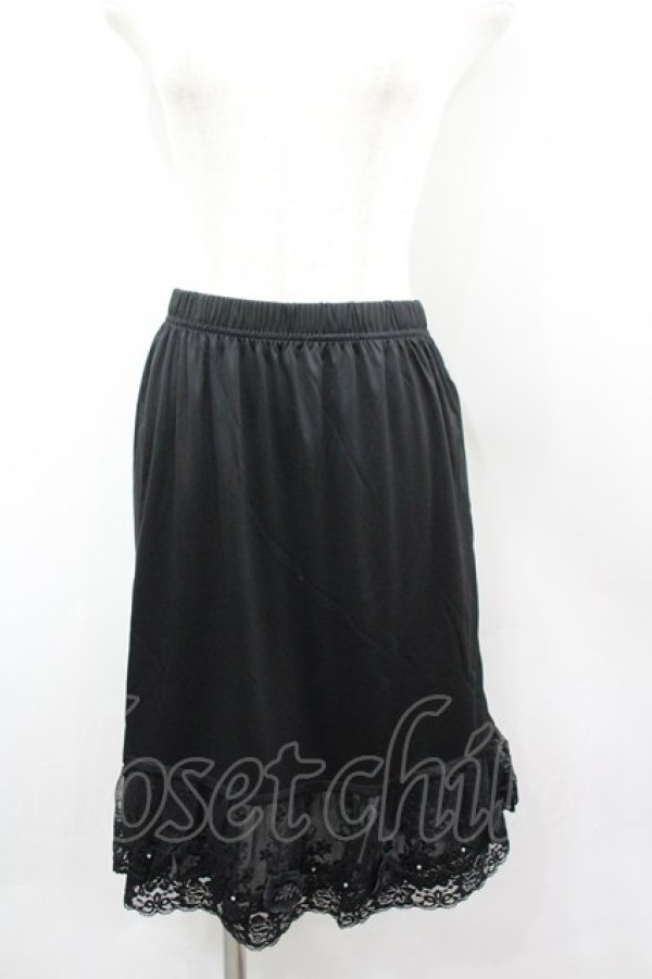 画像1: axes femme / お花付きペチスカート M 黒 I-26-03-04-094-AX-SK-TE-ZI (1)