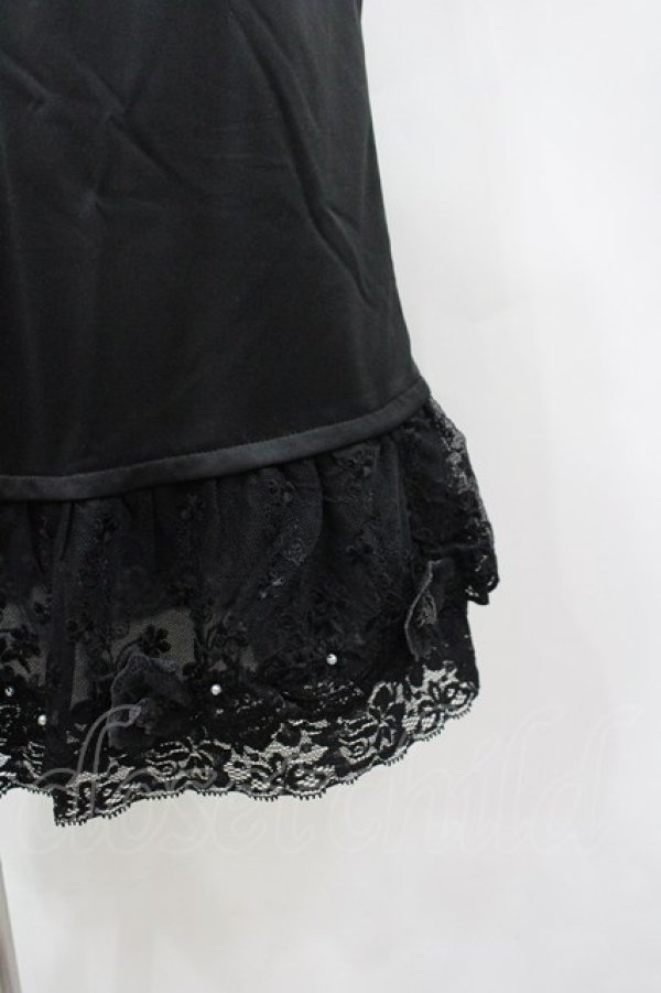 画像2: axes femme / お花付きペチスカート M 黒 I-26-03-04-094-AX-SK-TE-ZI (2)