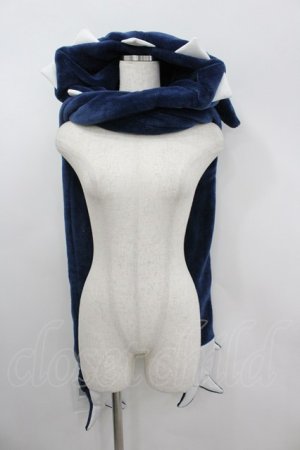 画像: Favorite / サメモチーフファーマフラーハット  ネイビーＸ白 I-26-03-04-096-LO-AC-SA-ZI