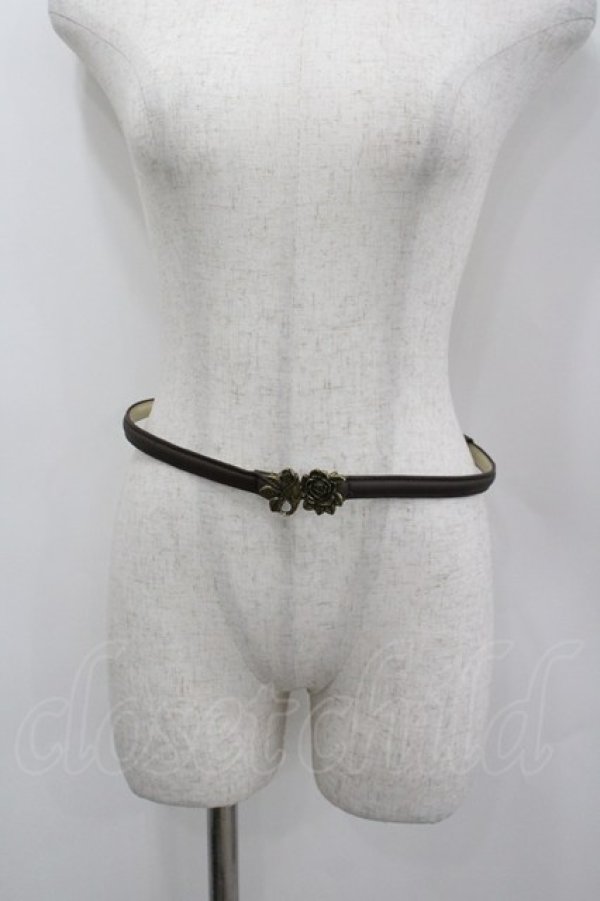 画像1: axes femme / バラモチーフ細ベルト  ブラウン I-26-03-04-097-AX-SK-SA-ZI (1)