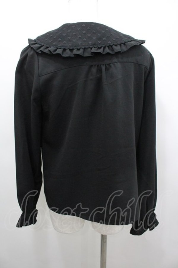 画像3: axes femme POETIQUE / ハートチュールビッグ襟ブラウス  黒 I-26-03-04-001-AX-BL-SA-ZI (3)