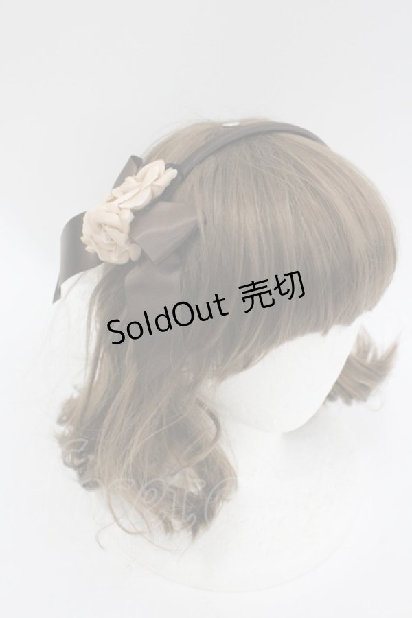 画像1: Innocent World / サテン地のローズカチューシャ  ブラウン I-26-03-04-103-IW-AC-SA-ZI (1)