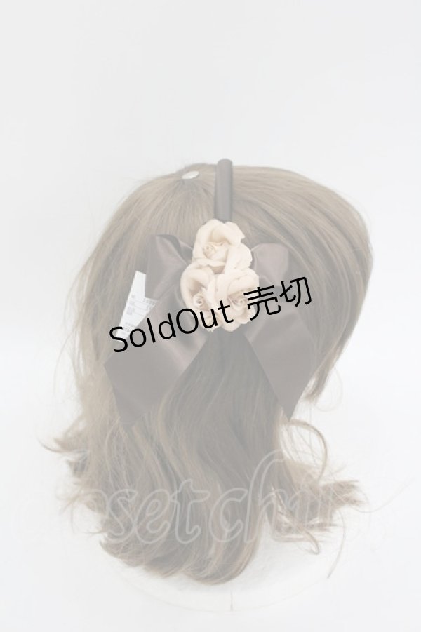 画像2: Innocent World / サテン地のローズカチューシャ  ブラウン I-26-03-04-103-IW-AC-SA-ZI (2)