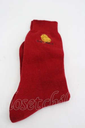 画像: Karl Helmut / ヒヨコ刺繍ソックス  赤 I-26-03-04-120-EL-ZA-SA-ZI