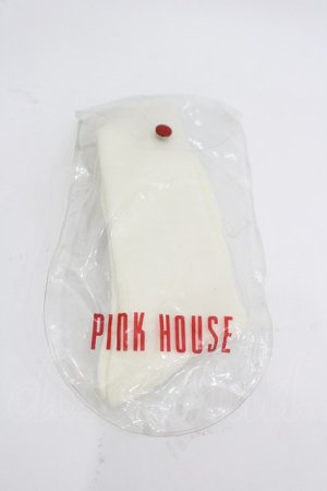 画像: PINK HOUSE / ロゴソックス  白Ｘ赤 I-26-03-04-123-LO-ZA-SA-ZI