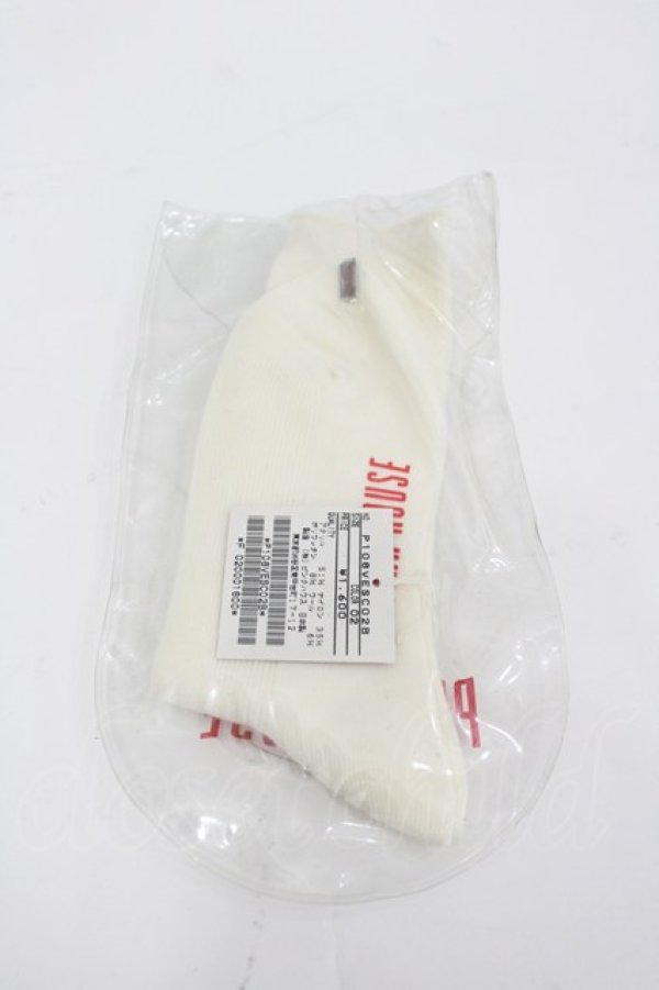 画像2: PINK HOUSE / ロゴソックス  白Ｘ赤 I-26-03-04-123-LO-ZA-SA-ZI (2)