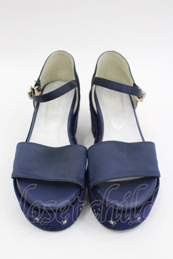 画像1: axes femme POETIQUE / 星座刺繍サンダル M ネイビー I-26-03-04-125-AX-SH-TE-ZI (1)