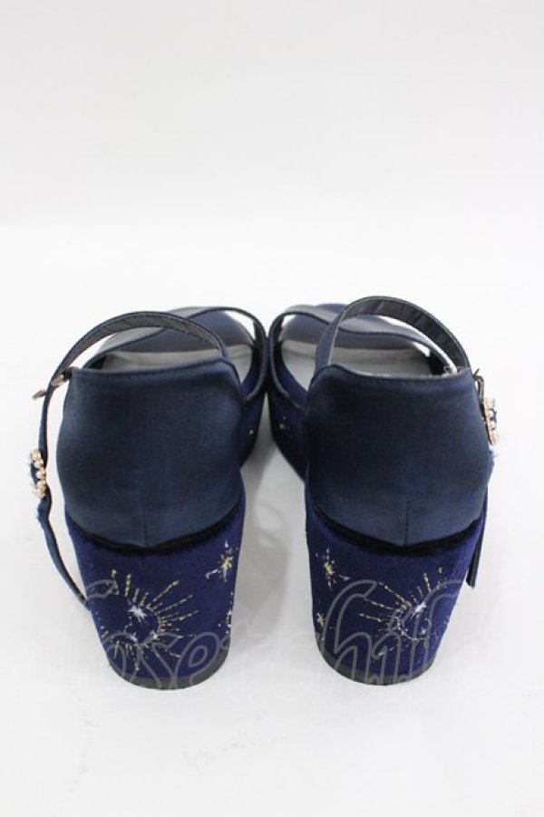 画像2: axes femme POETIQUE / 星座刺繍サンダル M ネイビー I-26-03-04-125-AX-SH-TE-ZI (2)