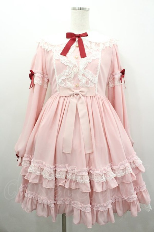 画像1: Angelic Pretty / Romantic Poemワンピース  ピンク I-26-03-04-016-AP-OP-SA-ZI (1)