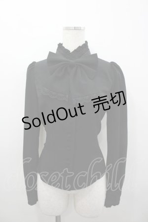 画像: Sheglit / スタンドカラーリボンジャボブラウス L 黒 I-26-03-04-003-EL-BL-SA-ZI