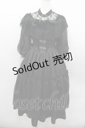 画像: ALICE and the PIRATES / 薔薇の淑女ワンピース  黒 I-26-03-04-025-PA-OP-SA-ZI