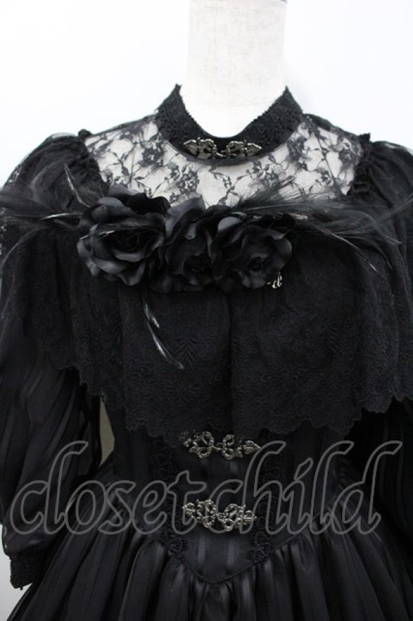 画像2: ALICE and the PIRATES / 薔薇の淑女ワンピース  黒 I-26-03-04-025-PA-OP-SA-ZI (2)
