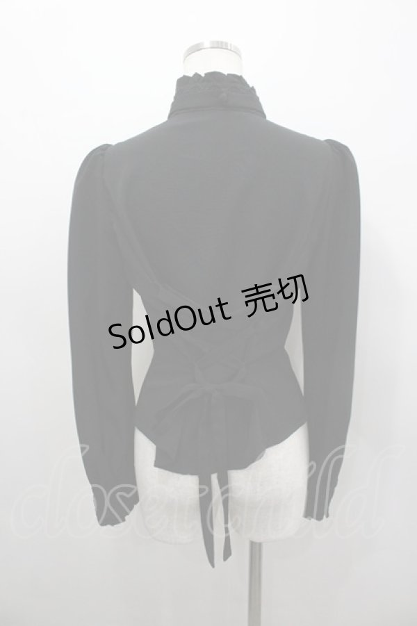 画像3: Sheglit / スタンドカラーリボンジャボブラウス L 黒 I-26-03-04-003-EL-BL-SA-ZI (3)