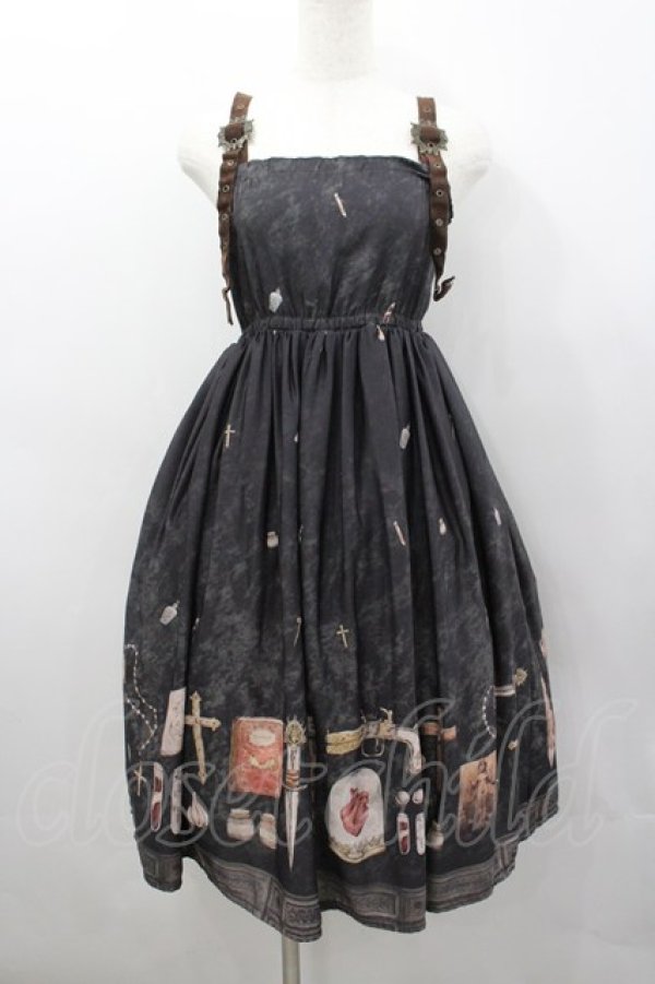 画像1: Violet Fane / Vampire hunterジャンパースカート  黒 I-26-03-04-030-EL-OP-SA-ZI (1)