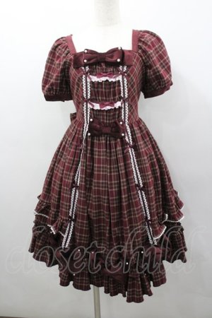 画像: Cute.Q（海外ロリータブランド） / ベイリーズガールズチェックワンピース  ボルドーチェック I-26-03-04-031-GO-BL-SA-ZI