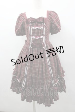 画像: Cute.Q（海外ロリータブランド） / ベイリーズガールズチェックワンピース  ボルドーチェック I-26-03-04-031-GO-BL-SA-ZI