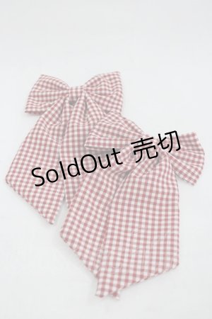 画像: m petit by misako / AMチェック2Pクリップ  赤チェック I-26-03-05-045-LO-AC-SA-ZI