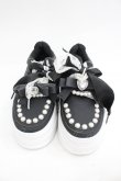 画像1: Ank Rouge / おリボンパールスニーカー  黒 I-26-03-05-004-CA-SH-AS-ZI (1)