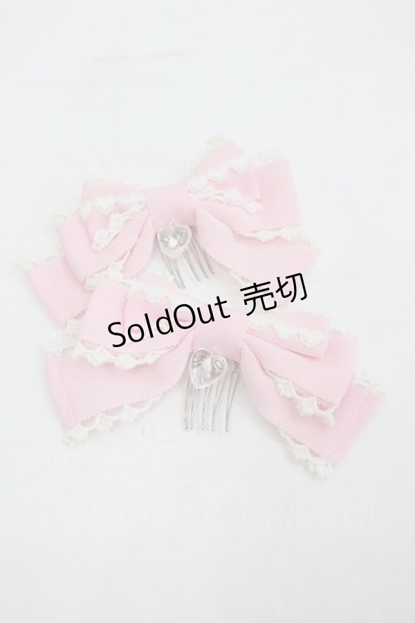 画像1: Angelic Pretty / Crystal Heartコーム  ピンク I-26-03-05-047-AP-AC-SA-ZI (1)