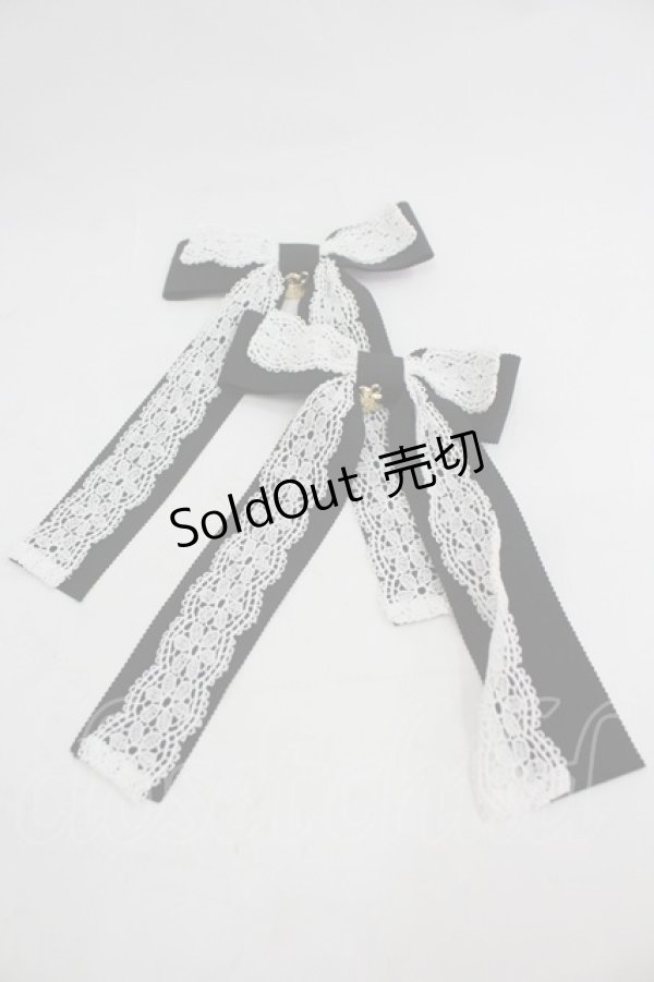 画像1: Angelic Pretty / レースリボンクリップセット  黒Ｘ白 I-26-03-05-051-AP-AC-SA-ZI (1)