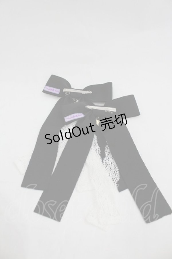 画像2: Angelic Pretty / レースリボンクリップセット  黒Ｘ白 I-26-03-05-051-AP-AC-SA-ZI (2)