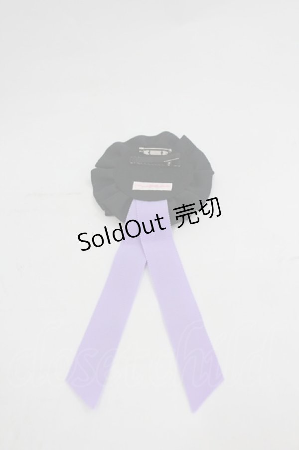 画像2: Angelic Pretty / Milk Catワッペンロゼッタブローチ  黒Ｘラベンダー I-26-03-05-058-AP-ZA-SA-ZI (2)